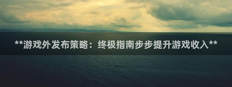 顺赢网络科技有限公司：**游戏外发布策略：终极指南步步提升游戏收入**